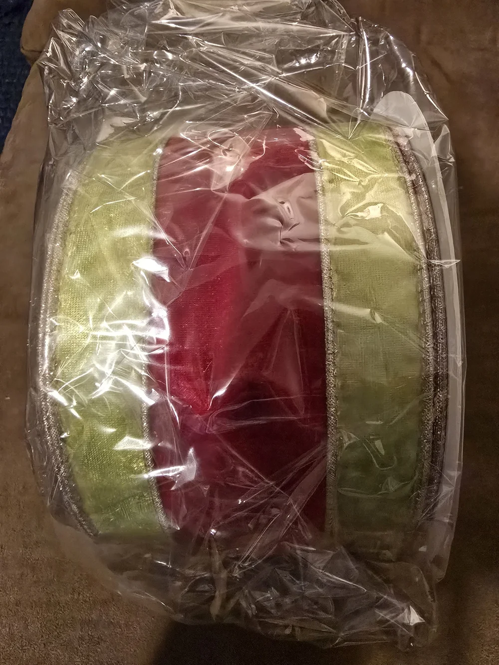 Festive Red and Lime Velvet Holiday Ribbon. 10 yards. NWT.